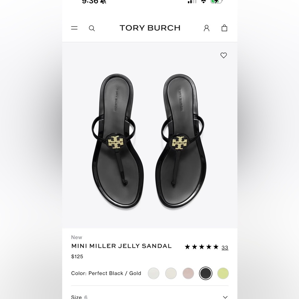 Tory Burch Black Mini Miller Jelly Sandal